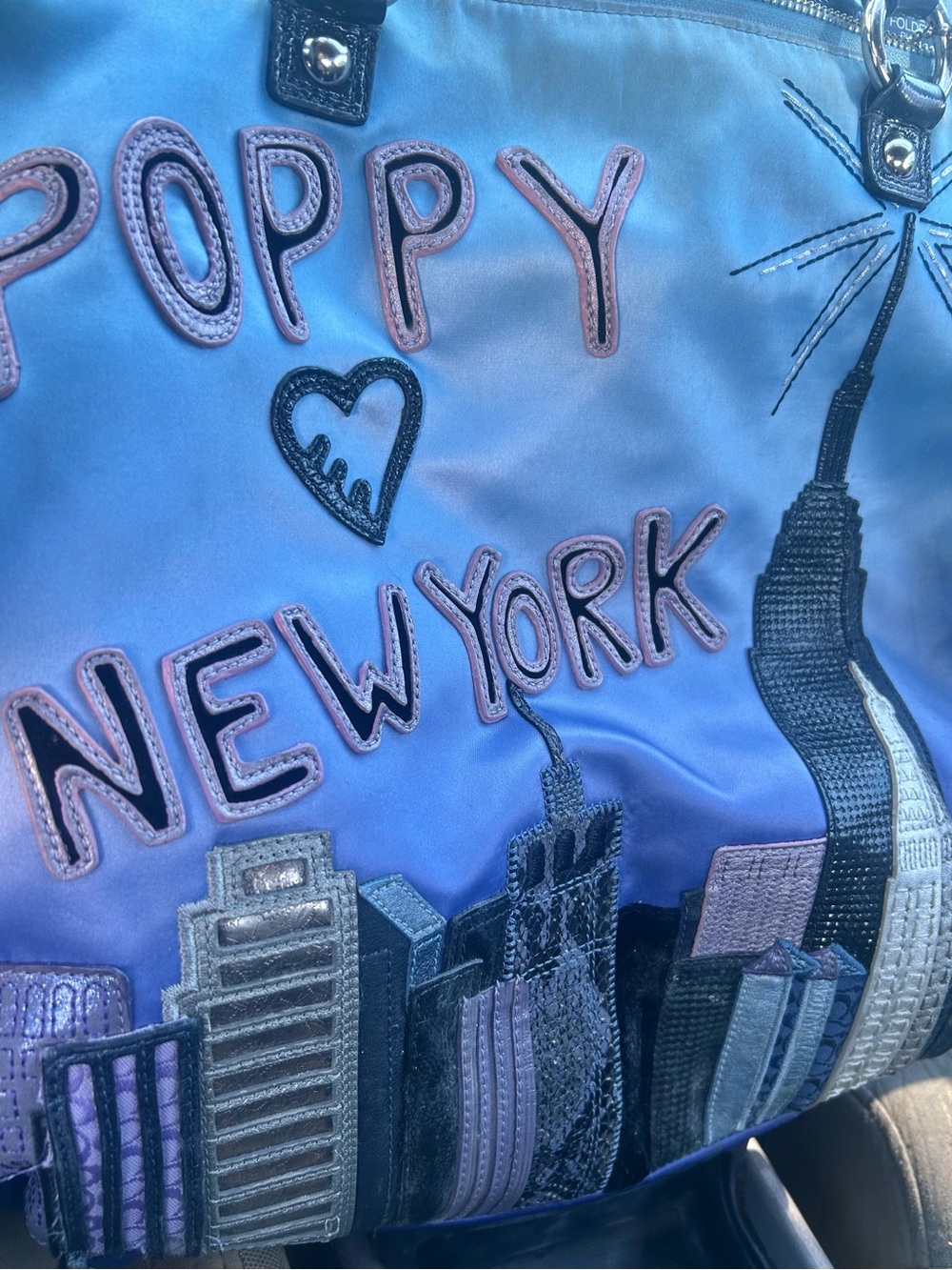 Coach Blue Poppy New York Skyline Tote - Picture 5 of 9